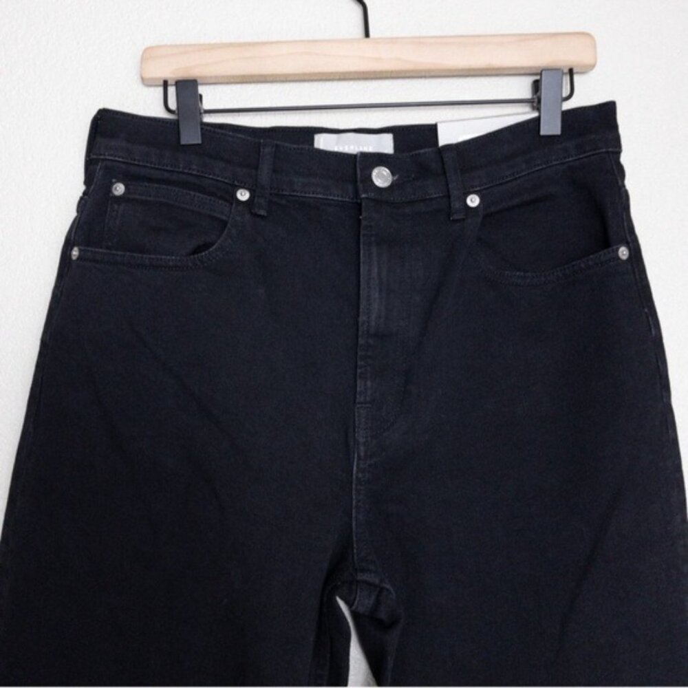 NWT Everlane The Way High Waisted Jean 29 Long Black Raw Hem Straight Wide Leg - Picture 6 of 10